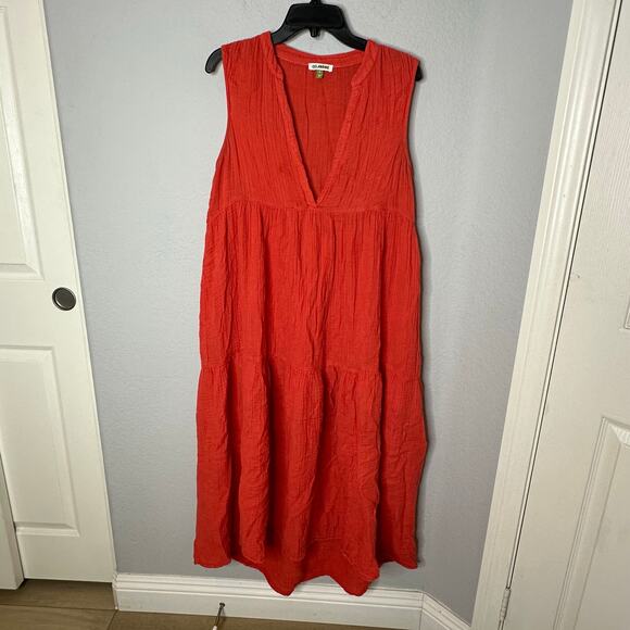 Anthropologie The Kallie Flowy Maxi Dress Orange - Picture 3 of 7